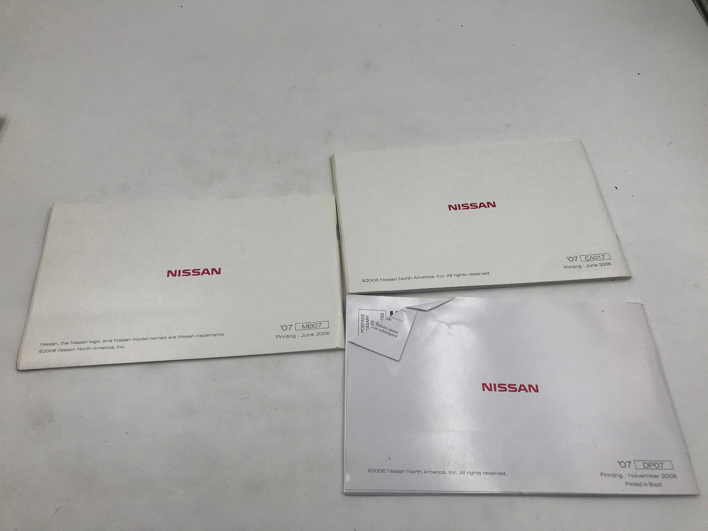 2007 Nissan Sentra Owners Manual Set with Case OEM D02B61008