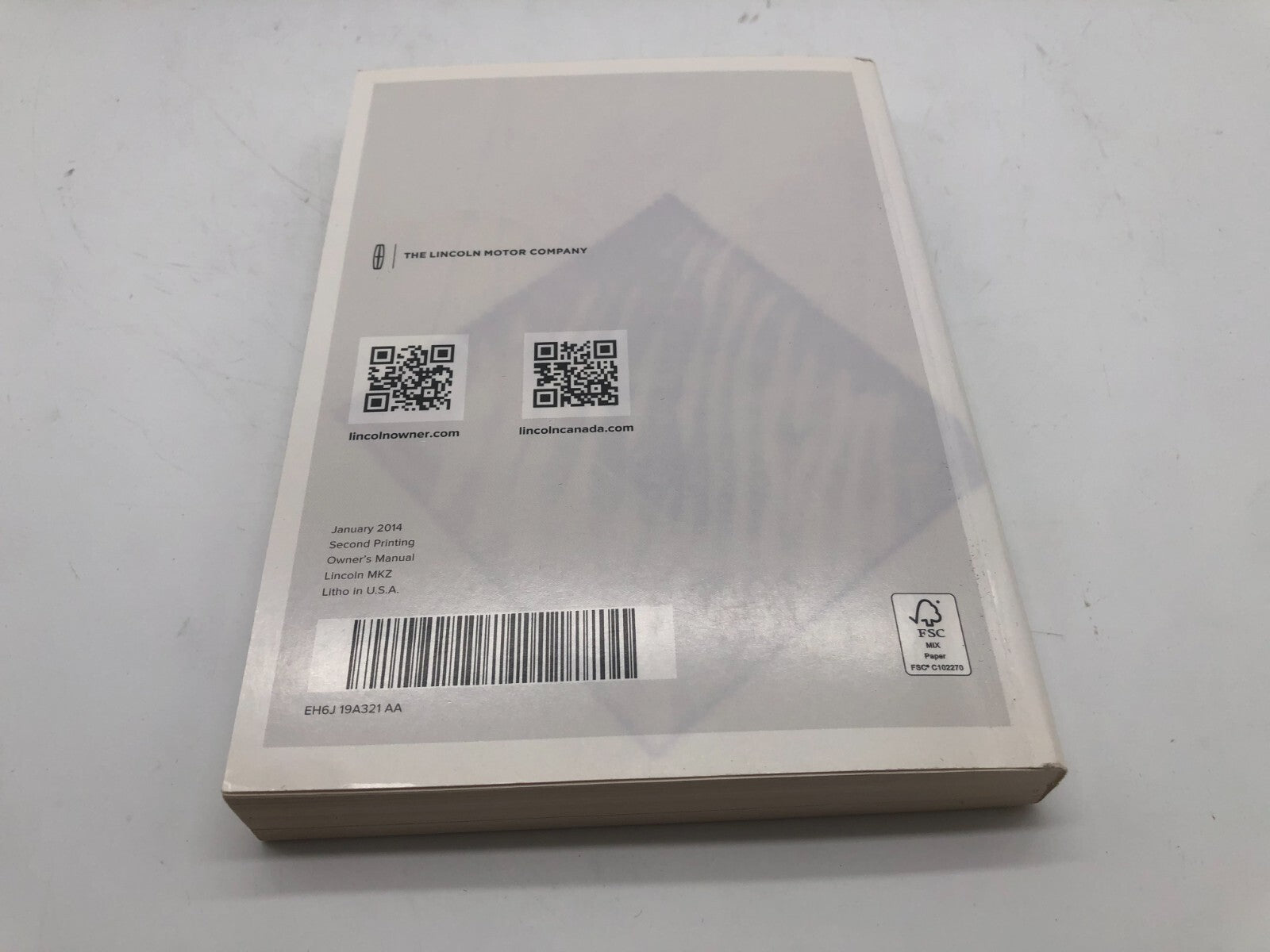 2014 Lincoln MKZ Owners Manual Set with Case OEM A02B08016