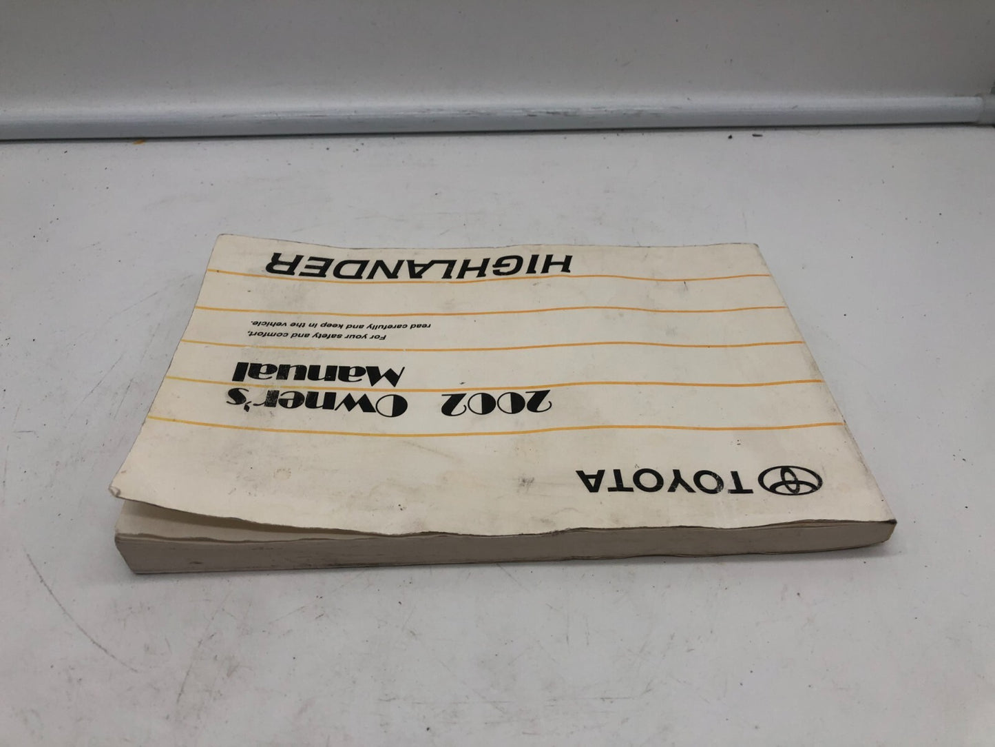 2002 Toyota Highlander Owners Manual OEM B02B08038