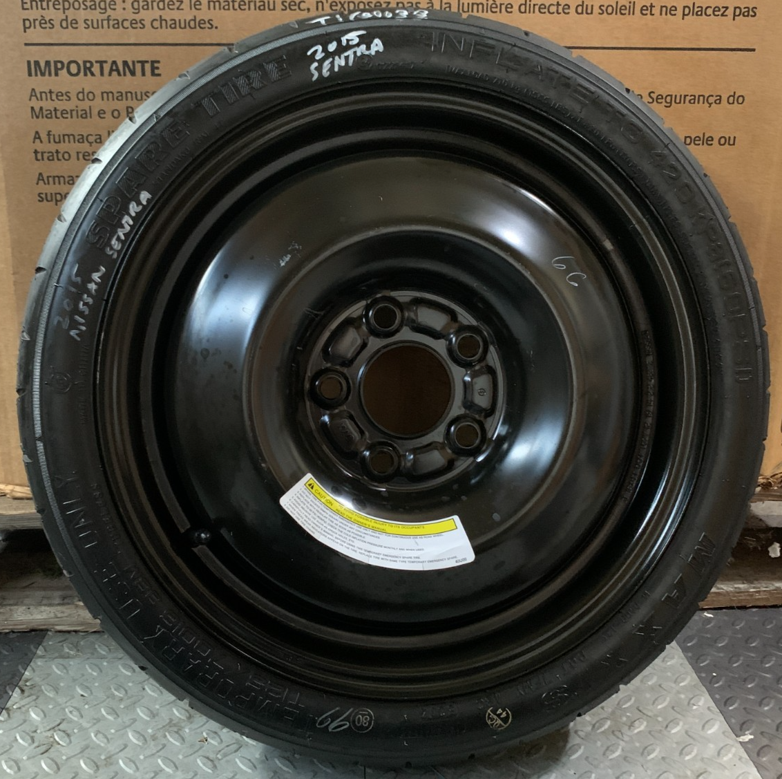 2015-2019 Nissan Sentra 16" Spare Tire Wheel Compact Donut T125/70D16