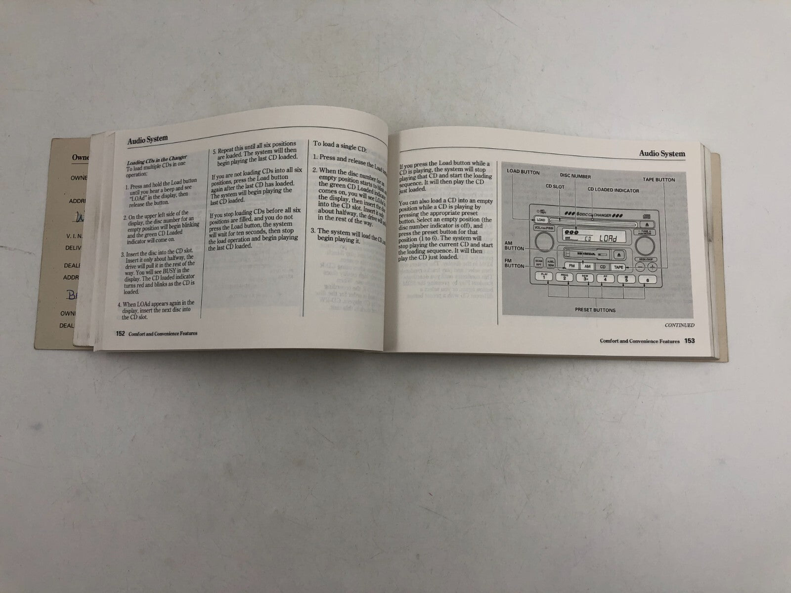 2002 Honda Accord Owners Manual OEM A02B24022