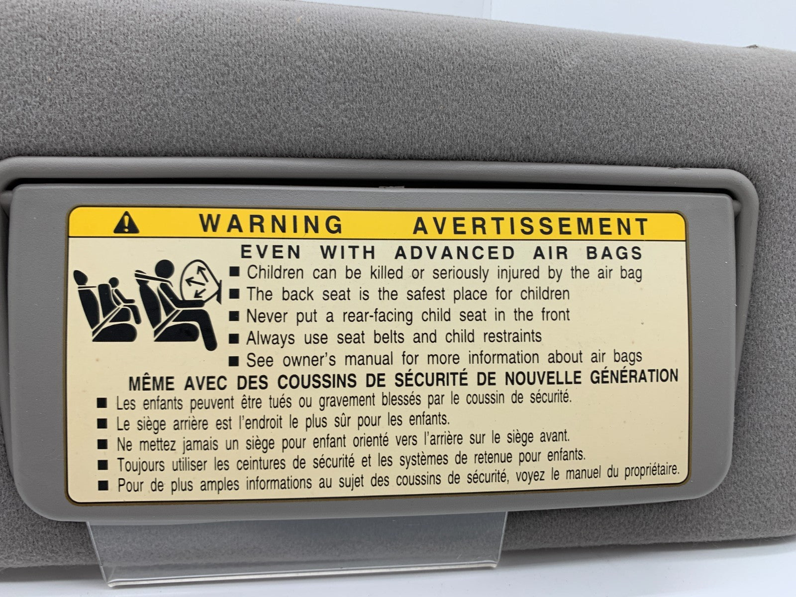 2004 Lexus ES330 Passenger Sun Visor Gray Illuminated OEM C02B28002