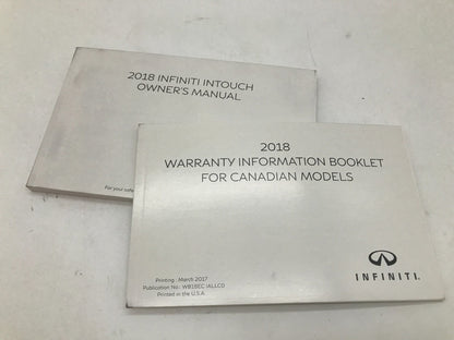 2018 Infiniti QX60 QX 60 Owners Manual Set with Case OEM B04B34019