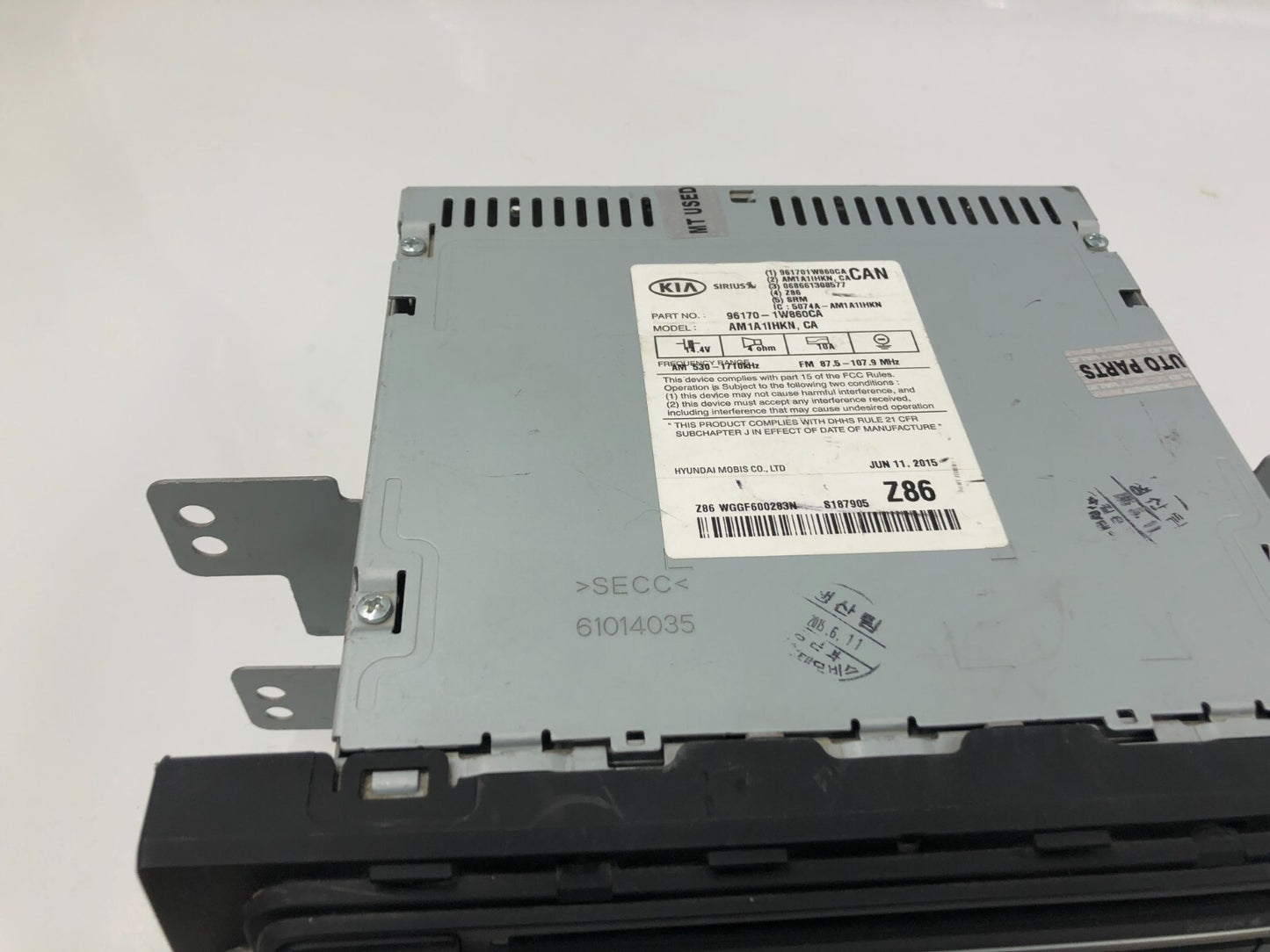 2016-2017 Kia Rio AM FM CD Player Radio Receiver OEM A02B15054