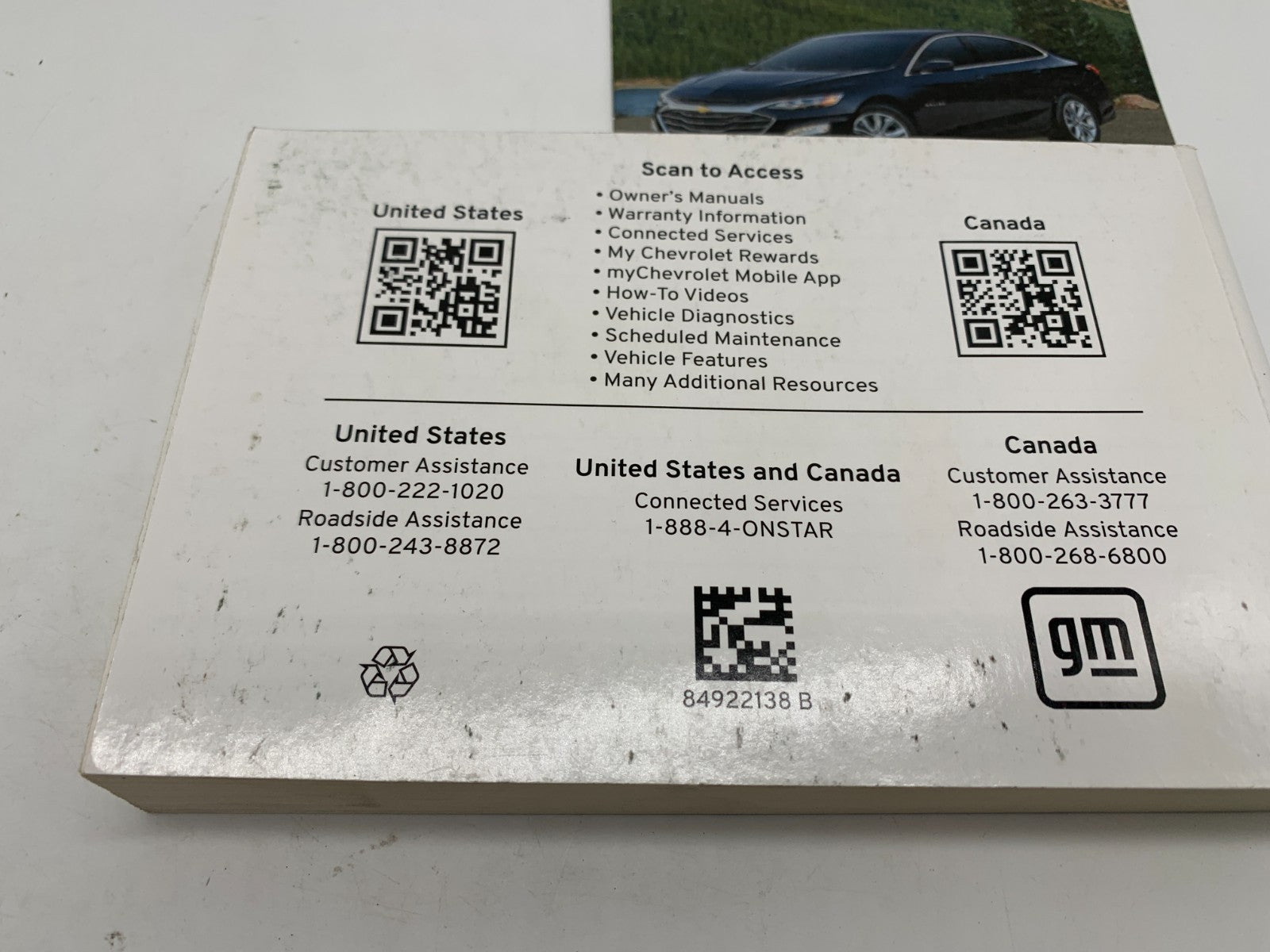 2023 Chevrolet Malibu Owners Manual OEM A01B33003