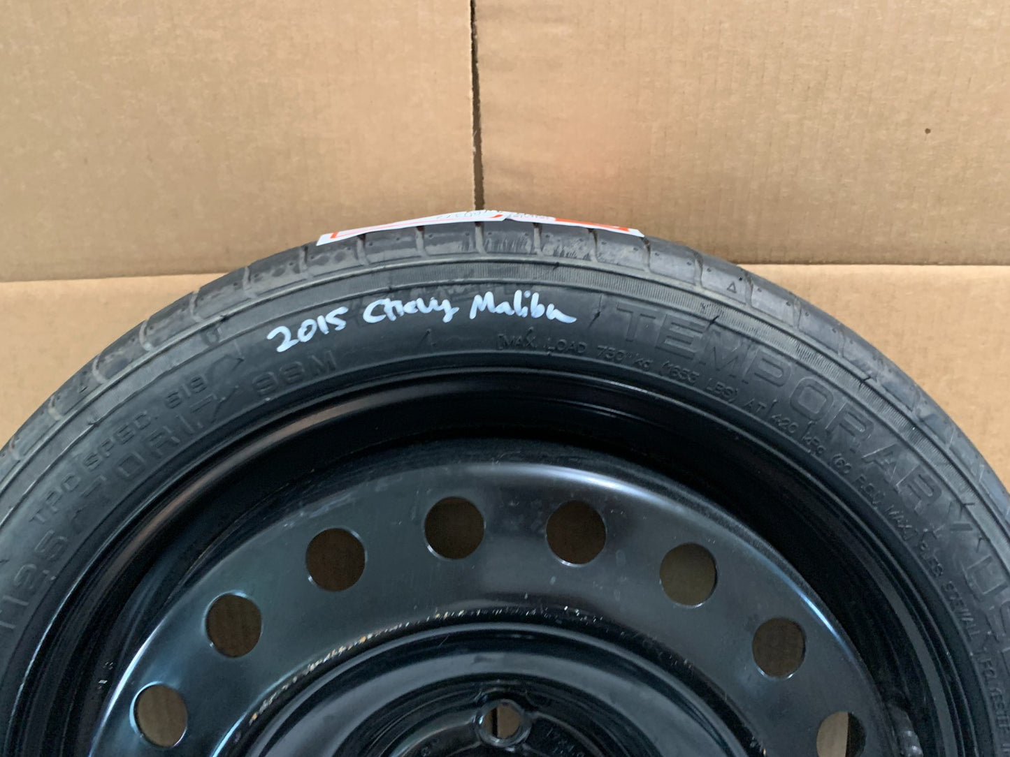 2013-2016 Chevrolet Malibu 17" Spare Tire with Jack Kit Donut T125/70R17 OEM