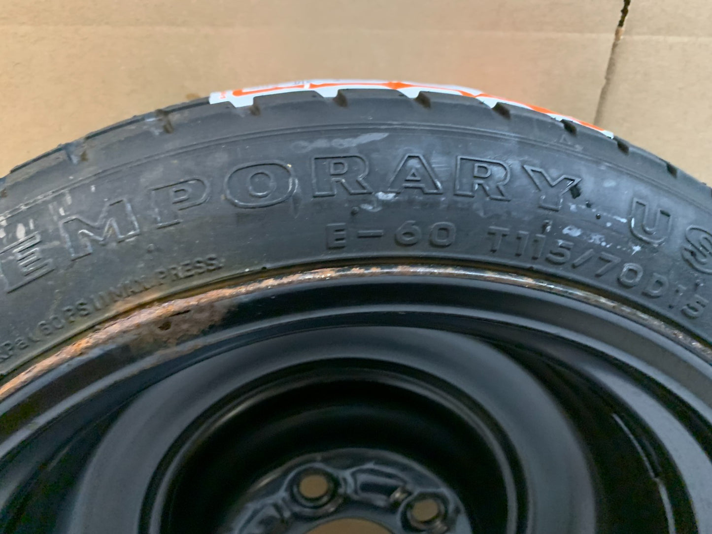 2010-2013 Mazda 3 Mazda3 15" Spare Tire Compact Donut T115/70D15