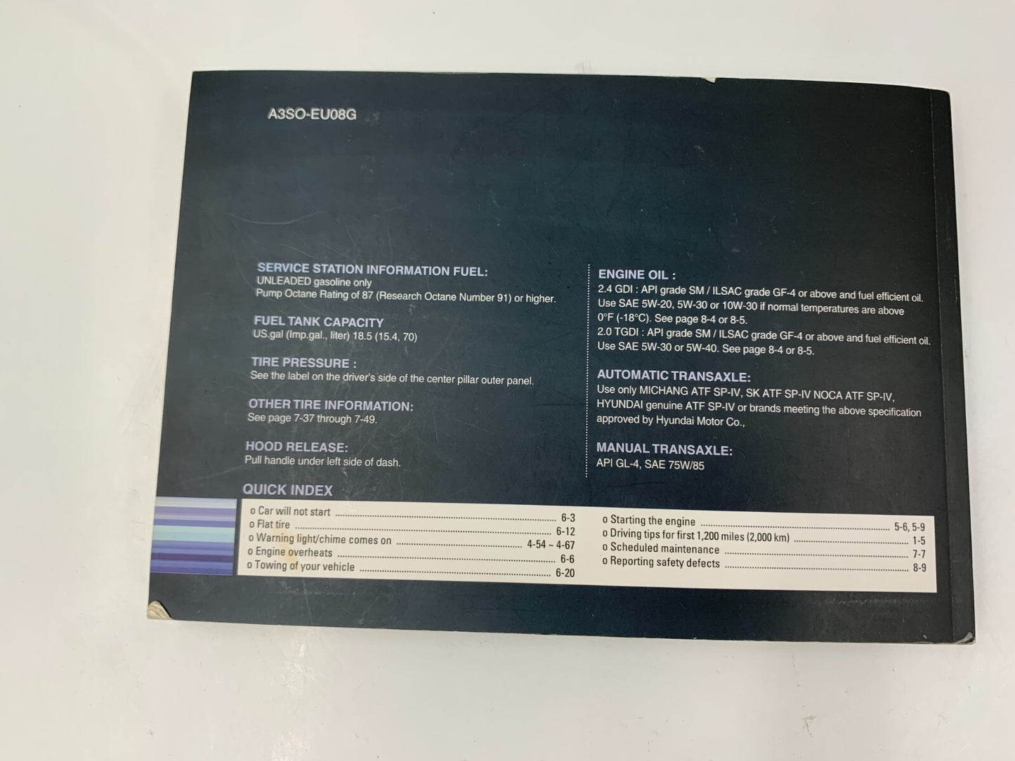 2011 Hyundai Sonata Owners Manual Set with Case OEM E02B30024