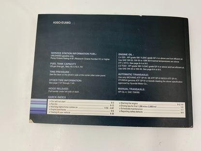 2011 Hyundai Sonata Owners Manual Set with Case OEM E02B30024