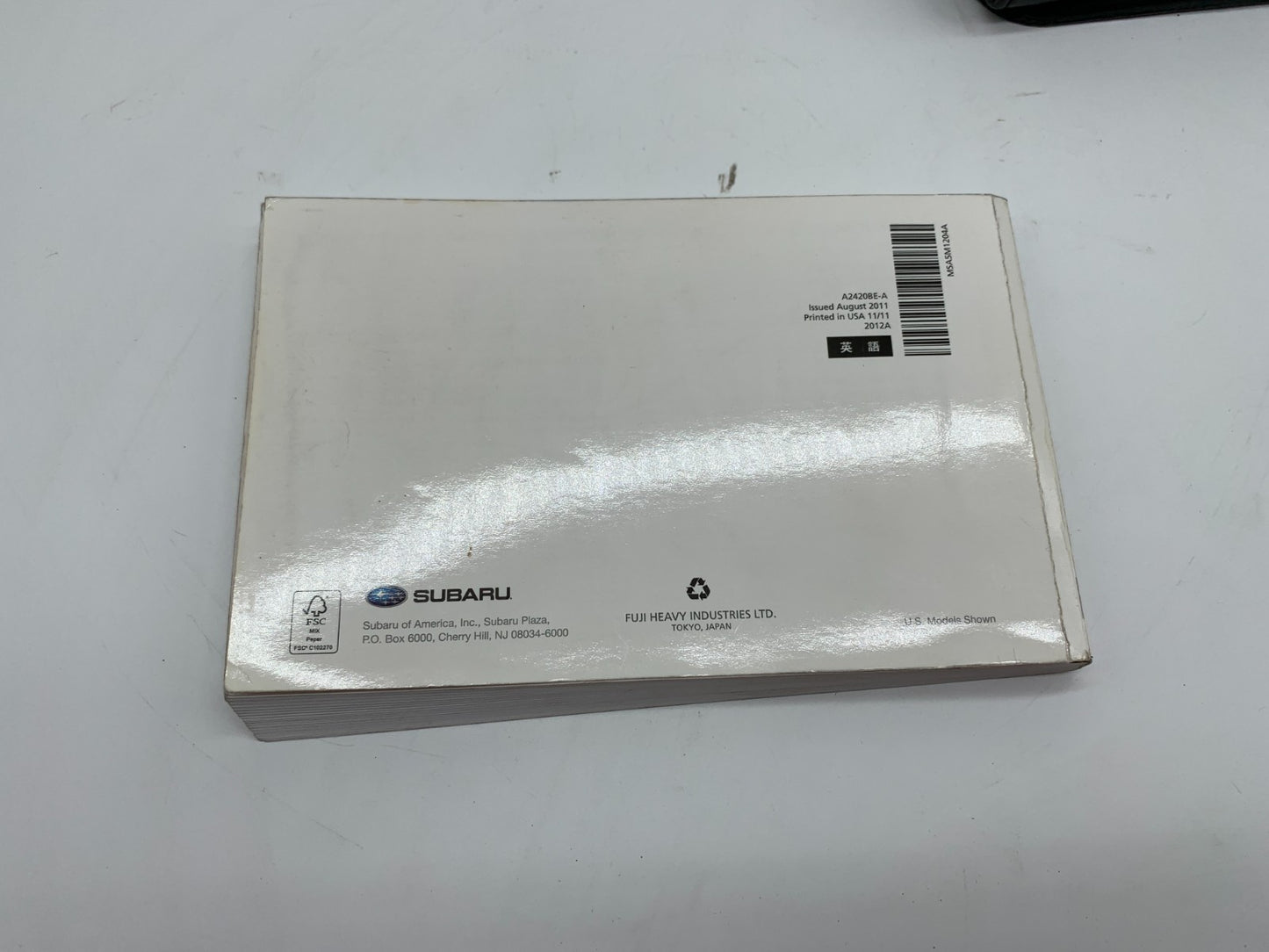 2012 Subaru Legacy Outback Owners Manual Set with Case OEM B01B23005
