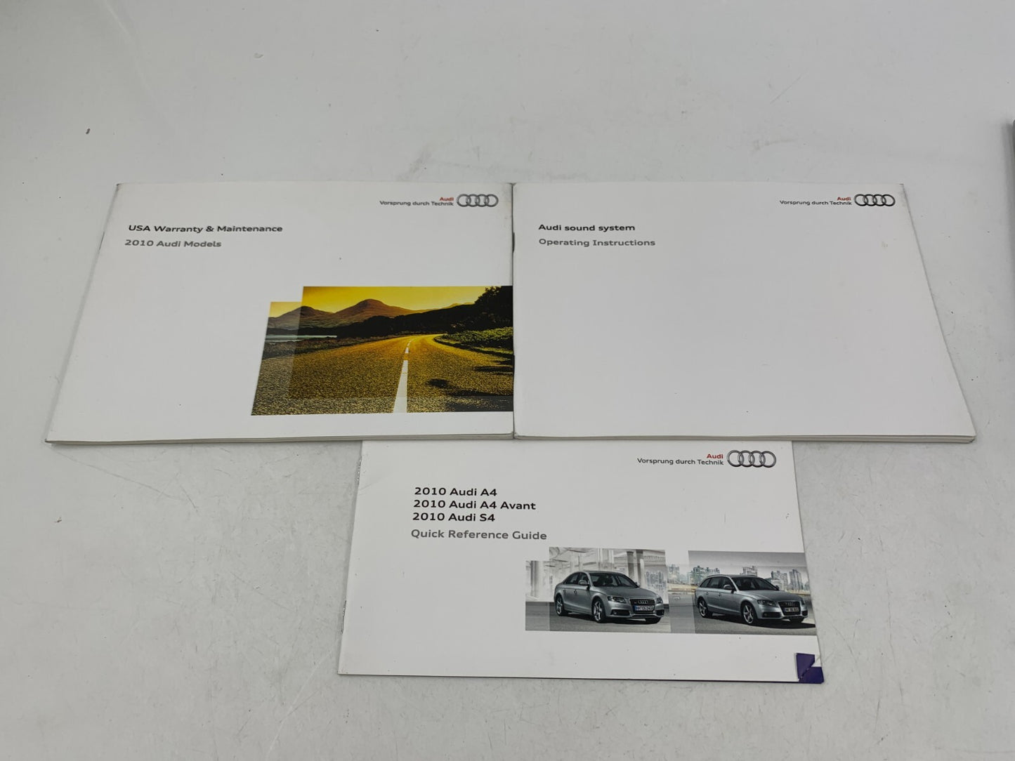 2010 Audi A4 Sedan Owners Manual Set with Case OEM A02B44061