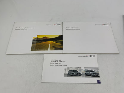 2010 Audi A4 Sedan Owners Manual Set with Case OEM A02B44061