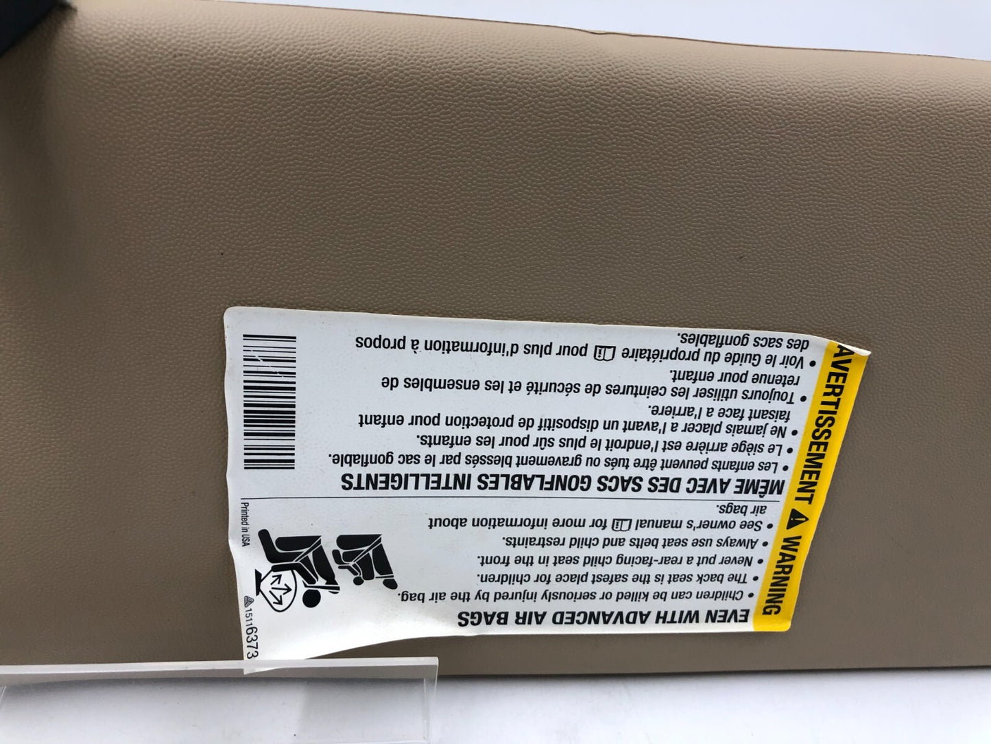 2004-2009 Cadillac SRX Passenger Sun Visor Beige Illuminated OEM A02B14092