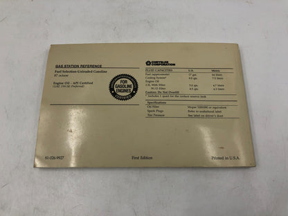 1999 Chrysler LHS Owners Manual with Case OEM E01B51027