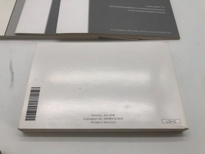 2019 Nissan Altima Owners Manual Set with Case OEM A03B01084
