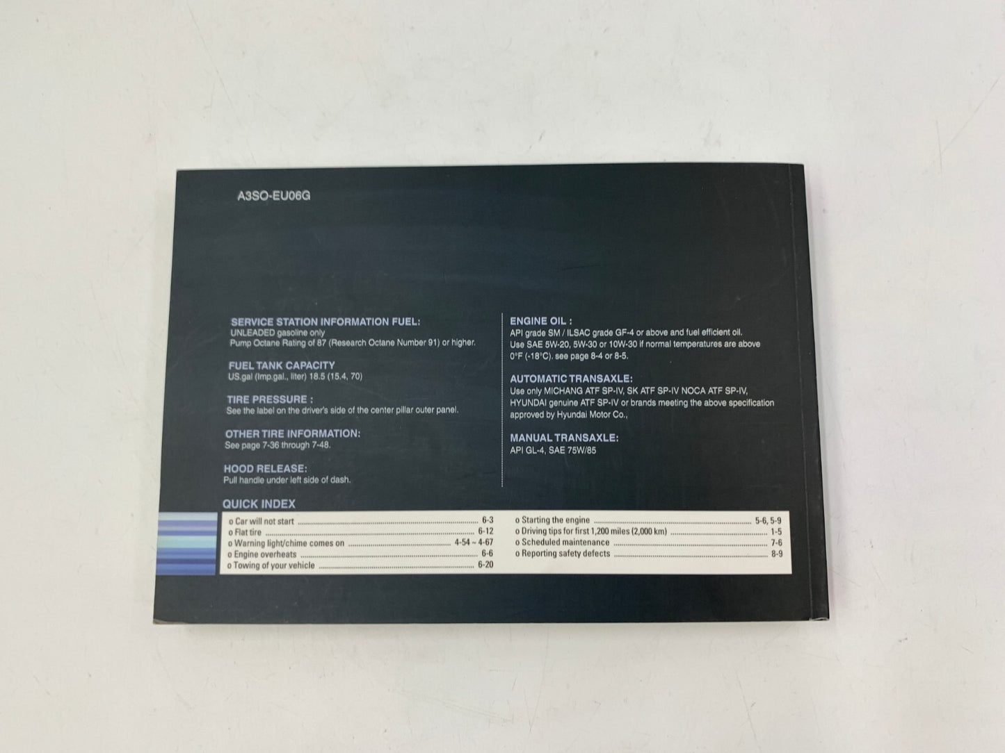 2011 Hyundai Sonata Owners Manual with Case OEM D04B24050