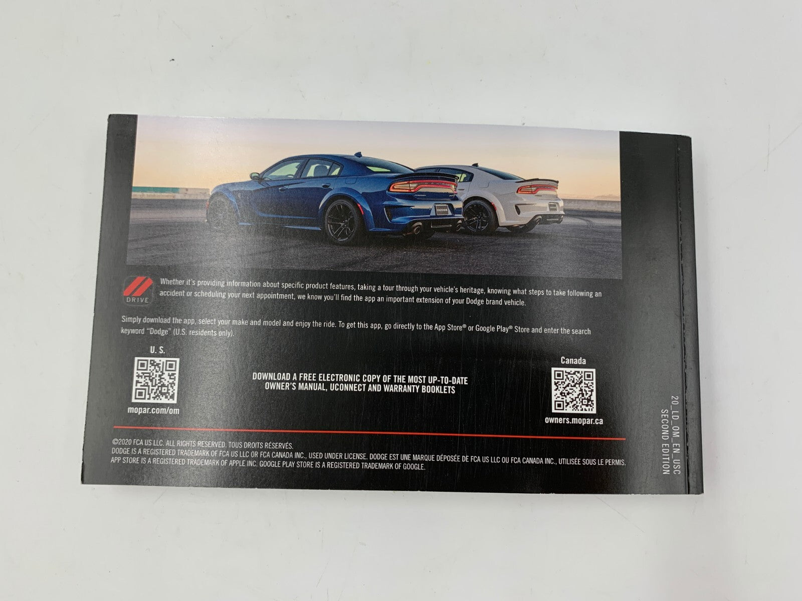2020 Dodge Charger Owners Manual Set with Case OEM D01B23001