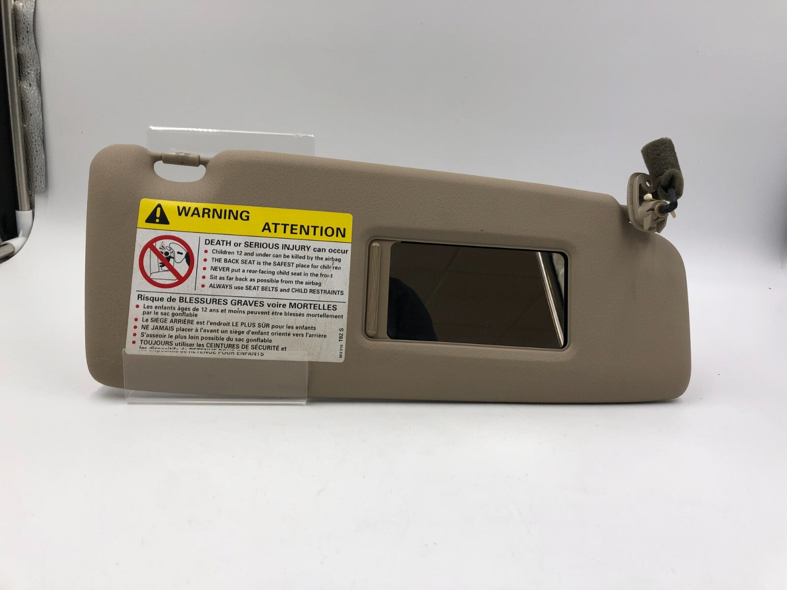 2003-2009 Audi A4 Passenger Sun Visor  Tan Illuminated OEM E01B27084