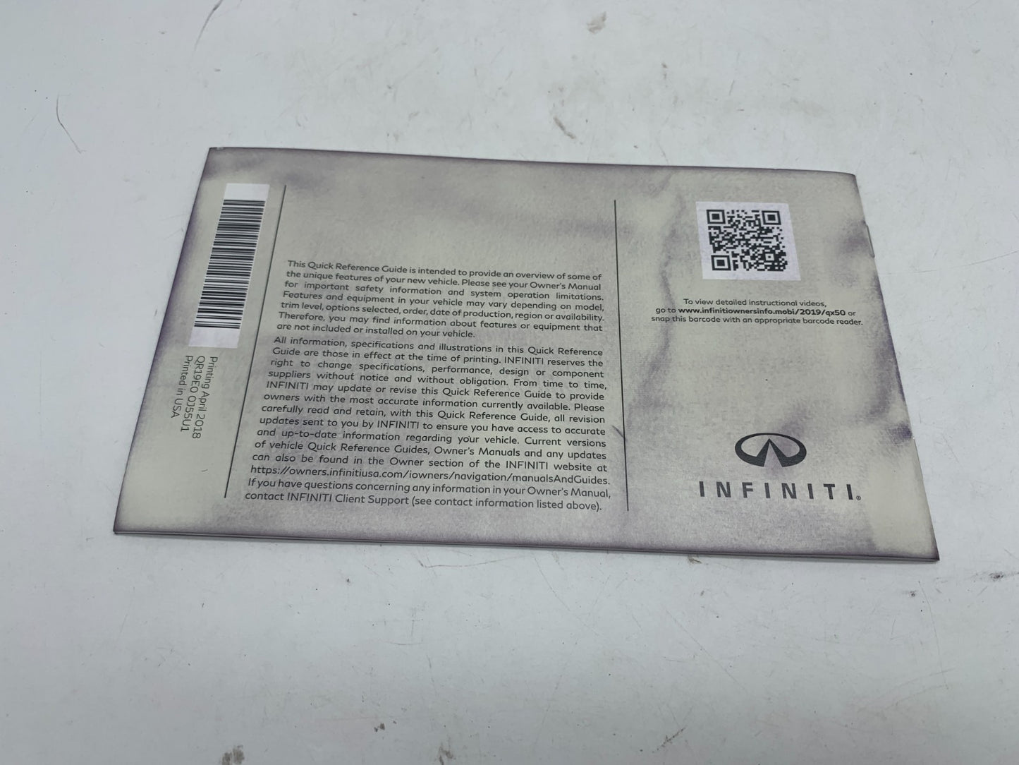 2019 Infiniti QX50 QX 50 Owners Manual Set with Case OEM