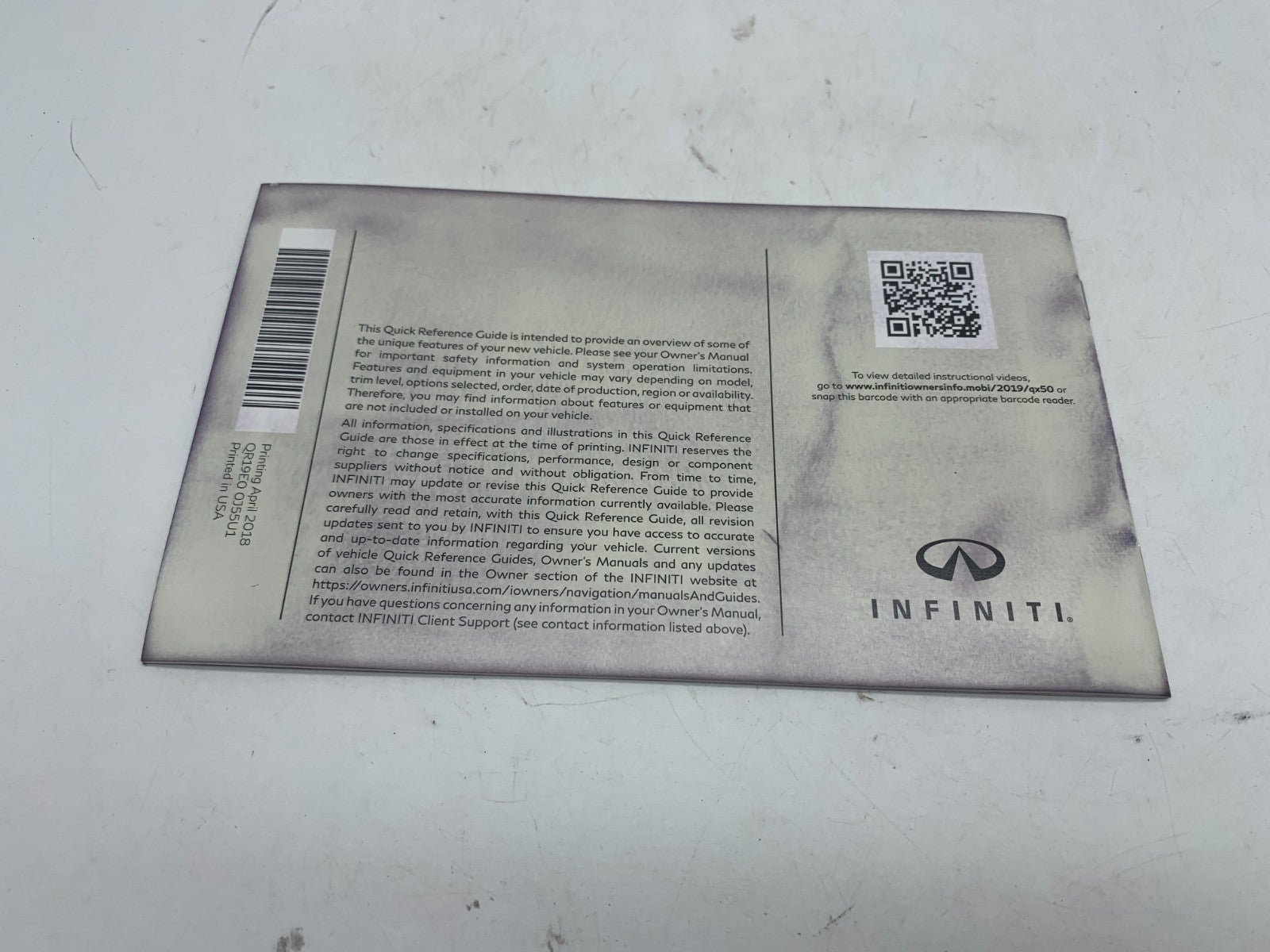 2019 Infiniti QX50 QX 50 Owners Manual Set with Case OEM