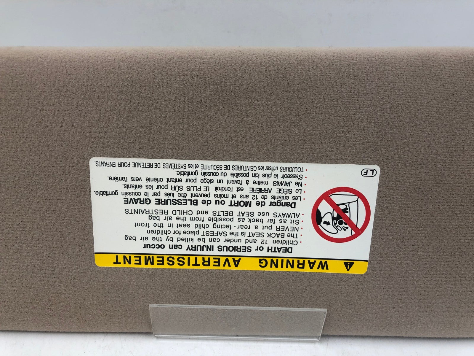 2002-2006 Toyota Camry Passenger Sun Visor Gray OEM A03B33047