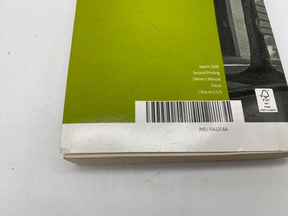2018 Ford Focus Owners Manual OEM D01B62013