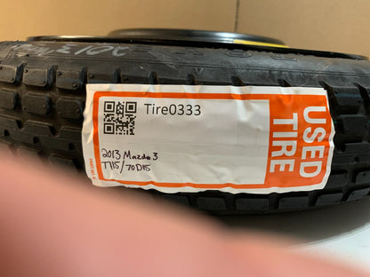 2010-2013 Mazda 3 Mazda3 15" Spare Tire Compact Donut T115/70D15 OEM T333