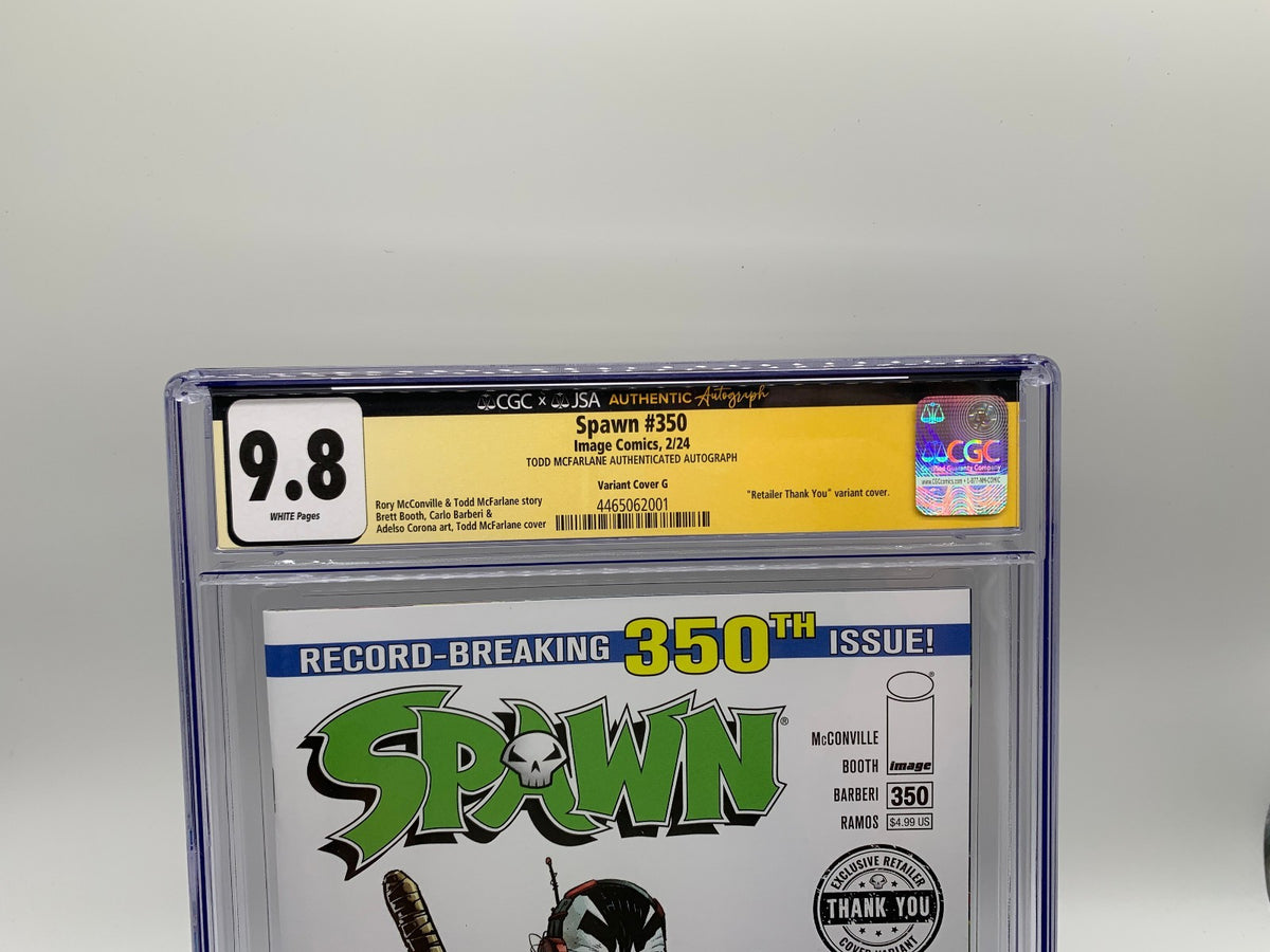 Spawn #350 CGC 9.8 JSA McFarlane Retailer Thank You Cover Signed by McFarlane