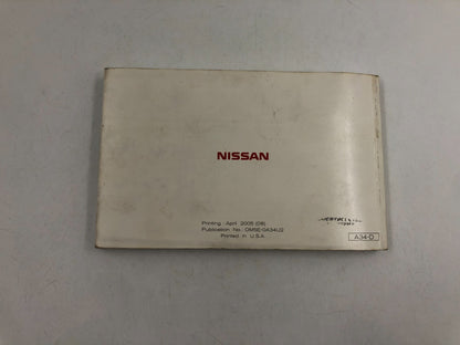 2005 Nissan Maxima Owners Manual Set with Case OEM E02B70010