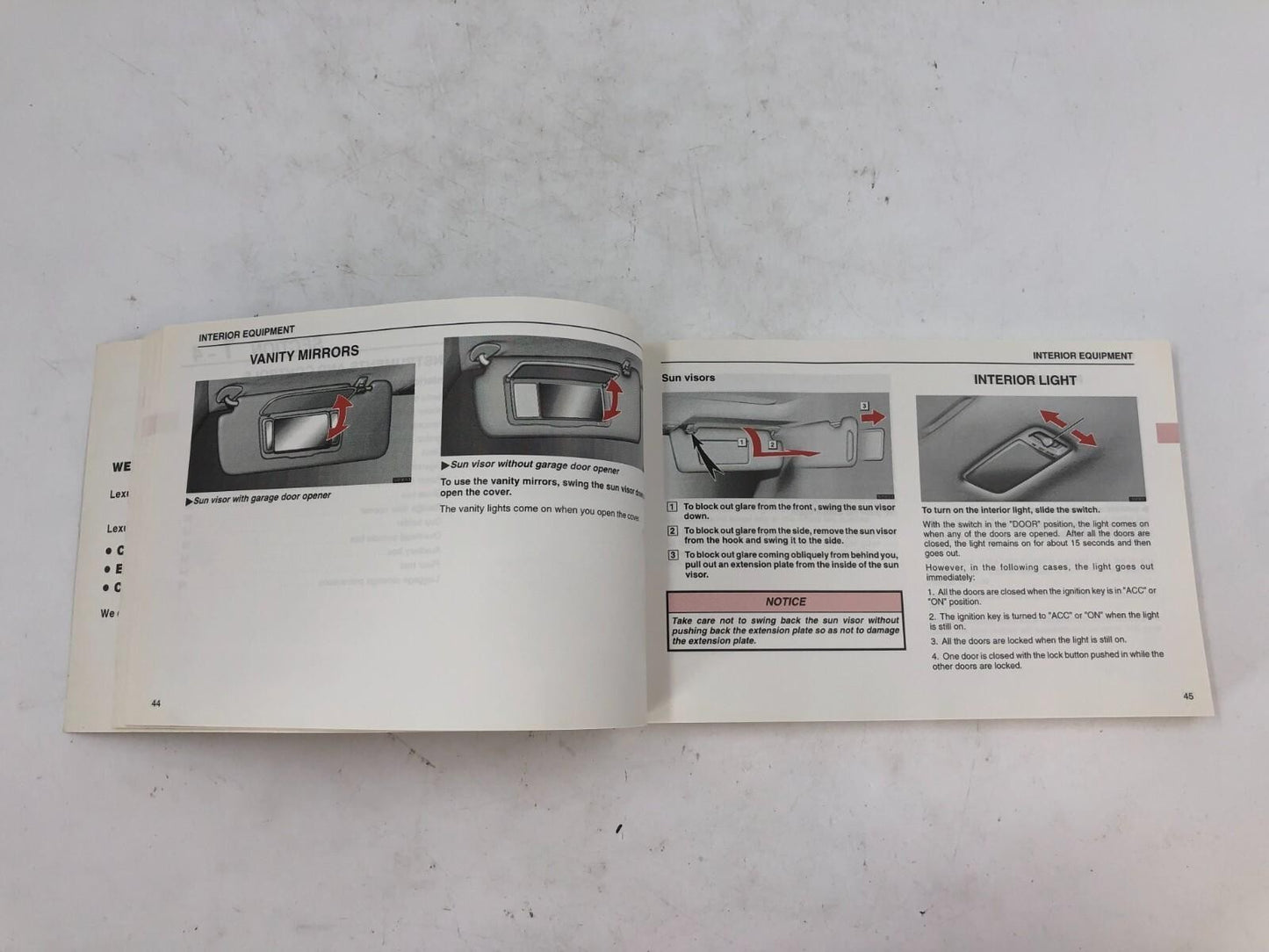 1999 Lexus ES300 ES 300 Owners Manual OEM D02B57005