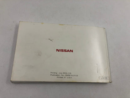 2005 Nissan Altima Owners Manual with Case OEM B02B06002