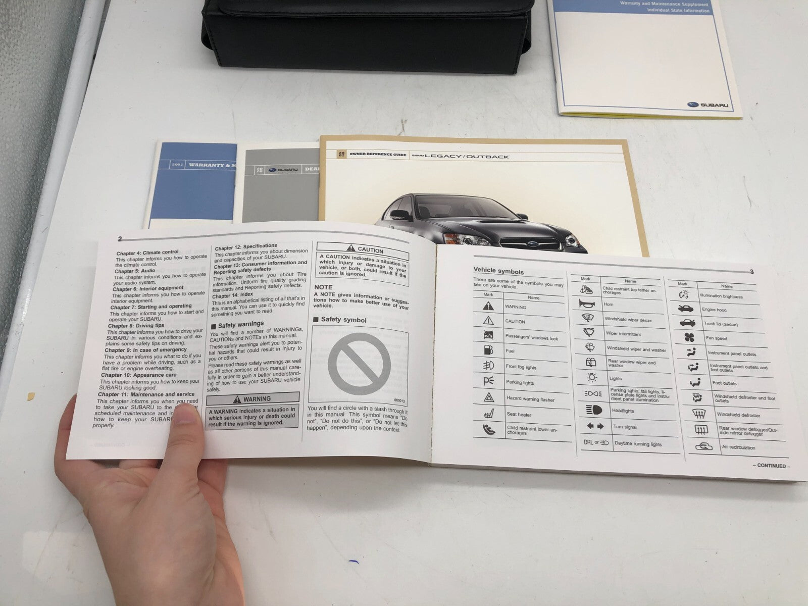 2007 Subaru Legacy Owners Manual Set with Case OEM E01B63015