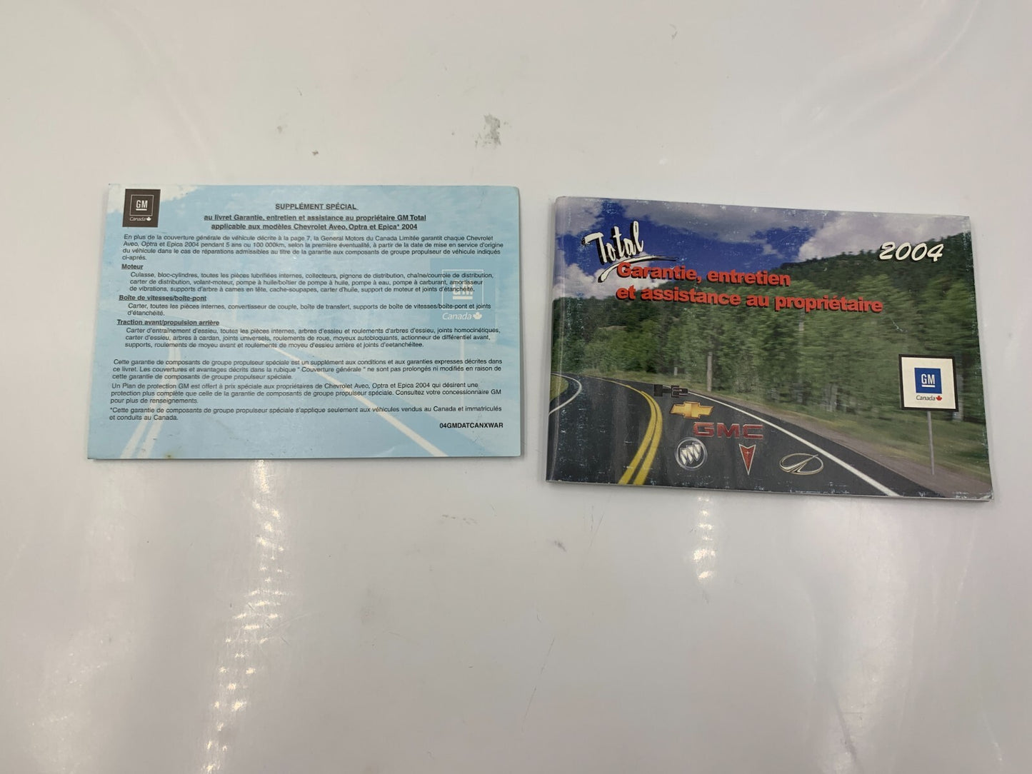 2004 Chevrolet Optra Owners Manual Set OEM D04B58008