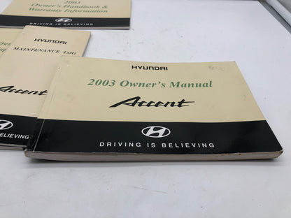 2003 Hyundai Accent Owners Manual Set OEM D02B03009