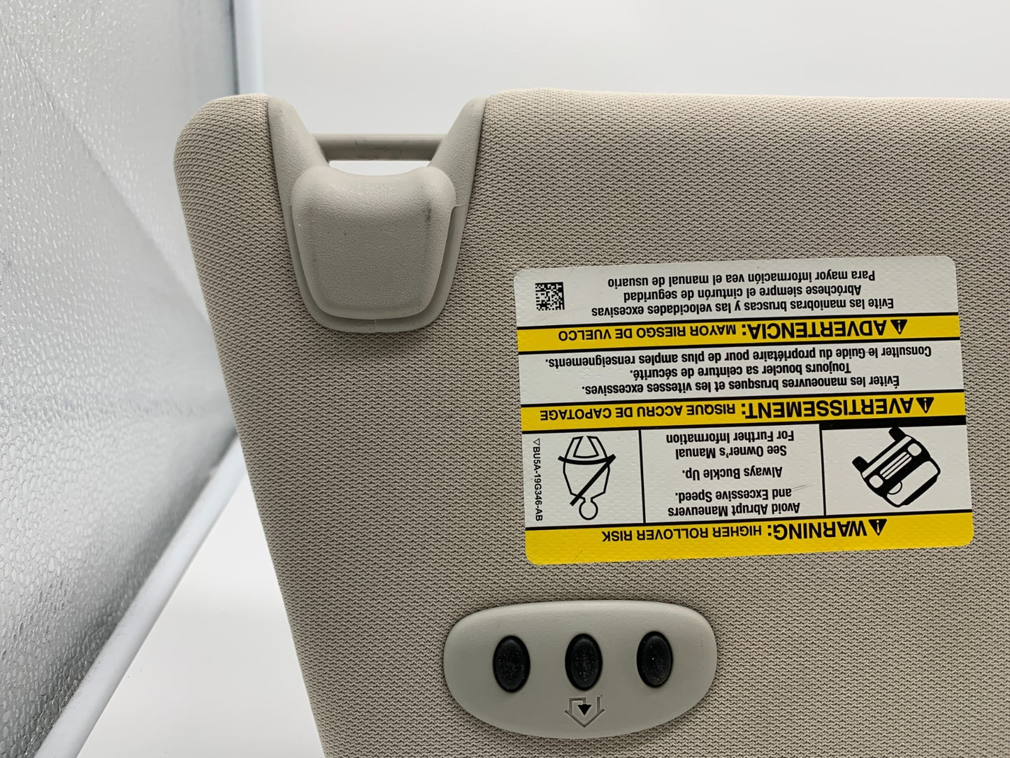 2016-2019 Ford Explorer Driver Sun Visor Black Illuminated OEM D04B43003