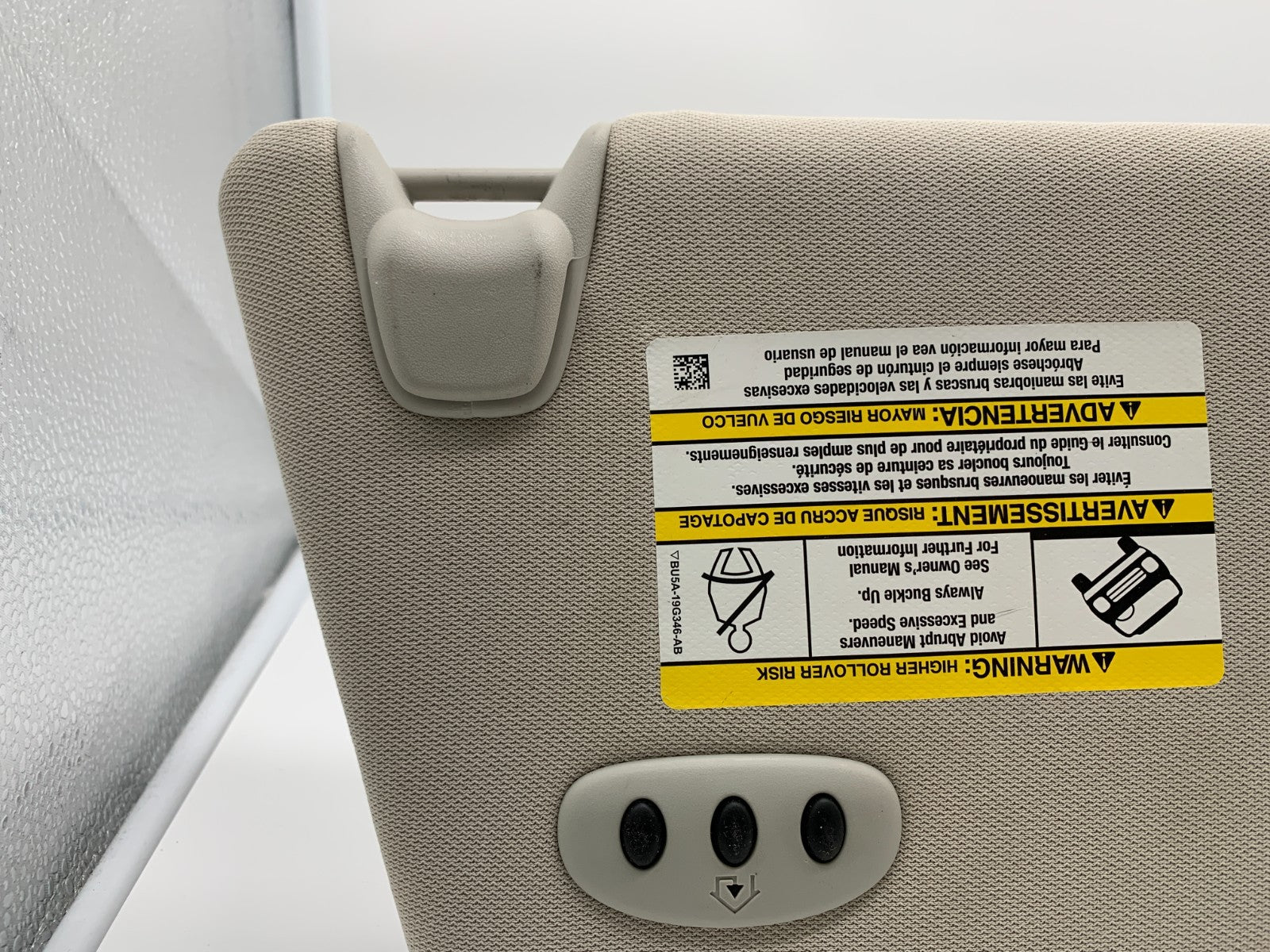 2016-2019 Ford Explorer Driver Sun Visor Black Illuminated OEM D04B43003