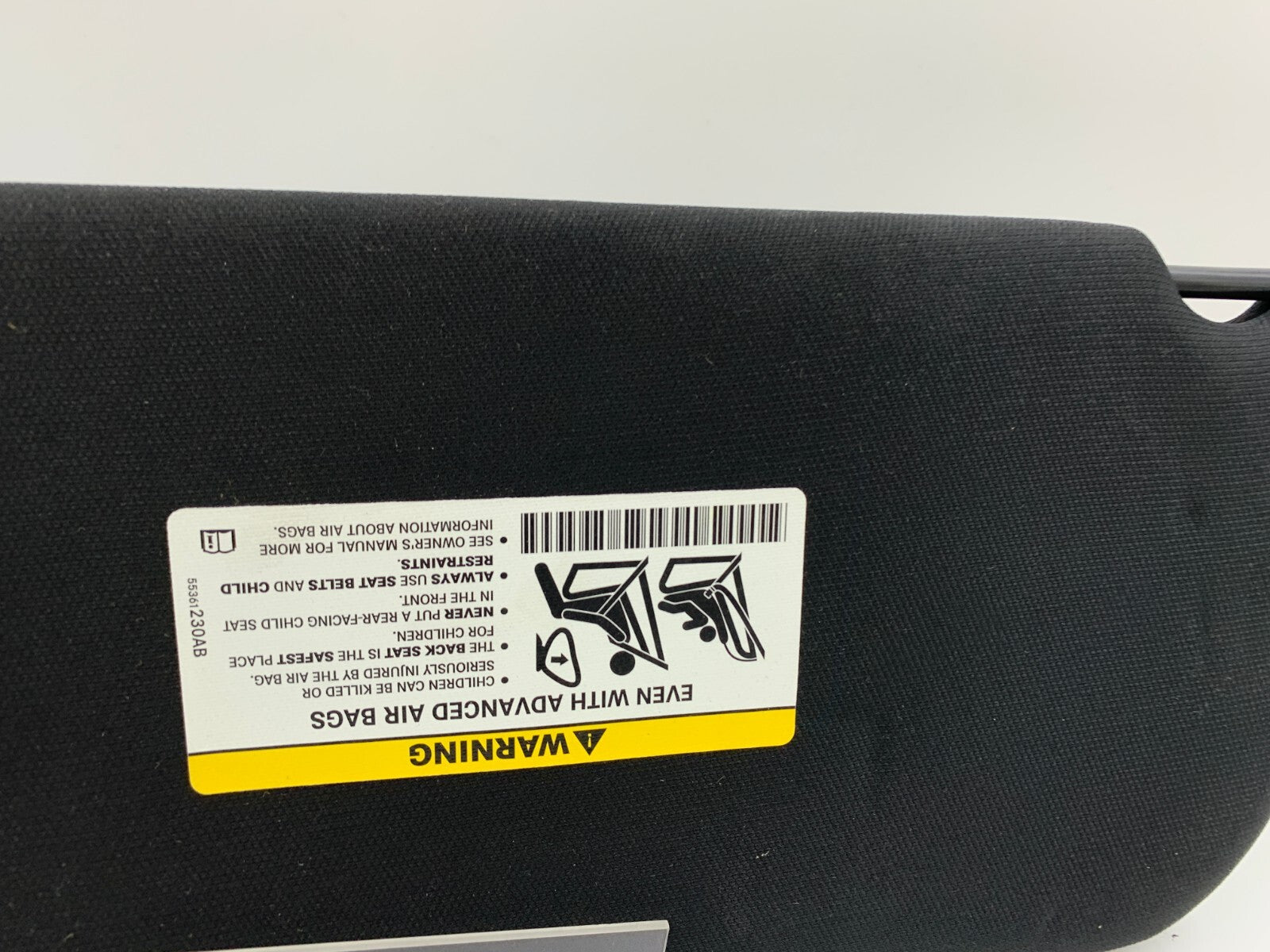 2011-2014 Chrysler 200 Passenger Sun Visor Illuminated Black OEM D04B13093