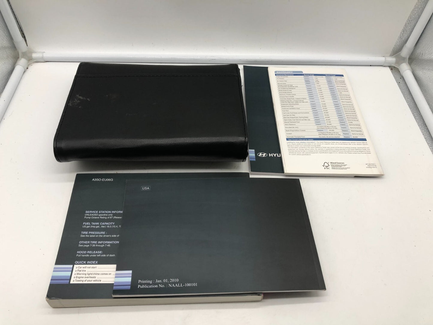 2011 Hyundai Sonata Owners Manual Set with Case OEM A02B03033