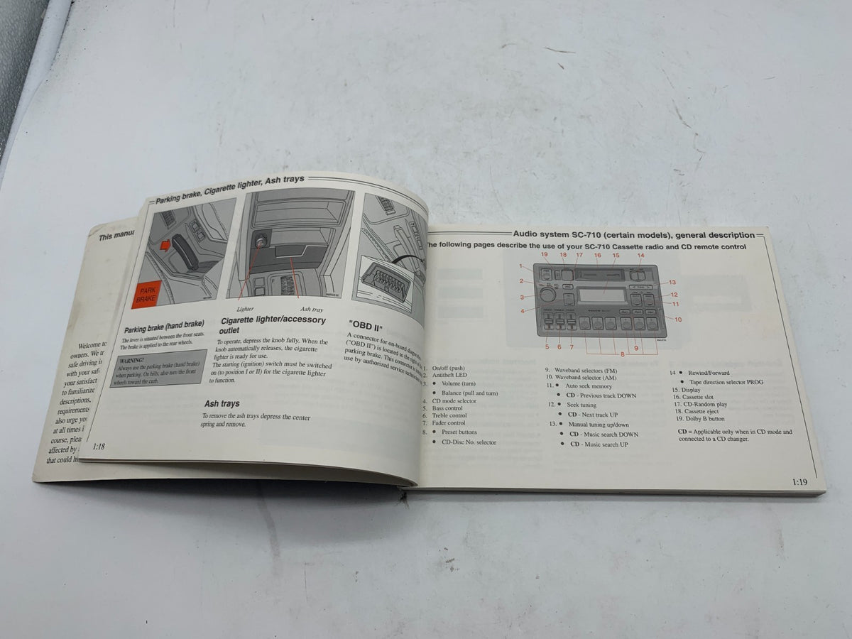 1996 Volvo 960 Owners Manual OEM R01B15013