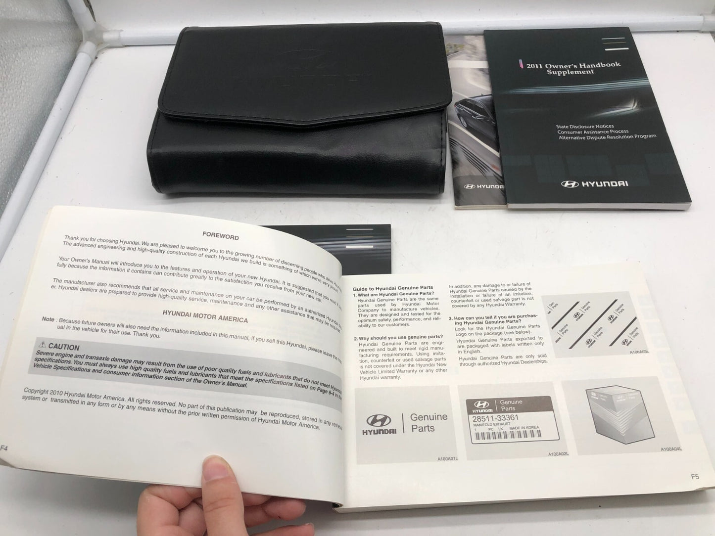 2011 Hyundai Sonata Owners Manual Set with Case OEM A02B03033