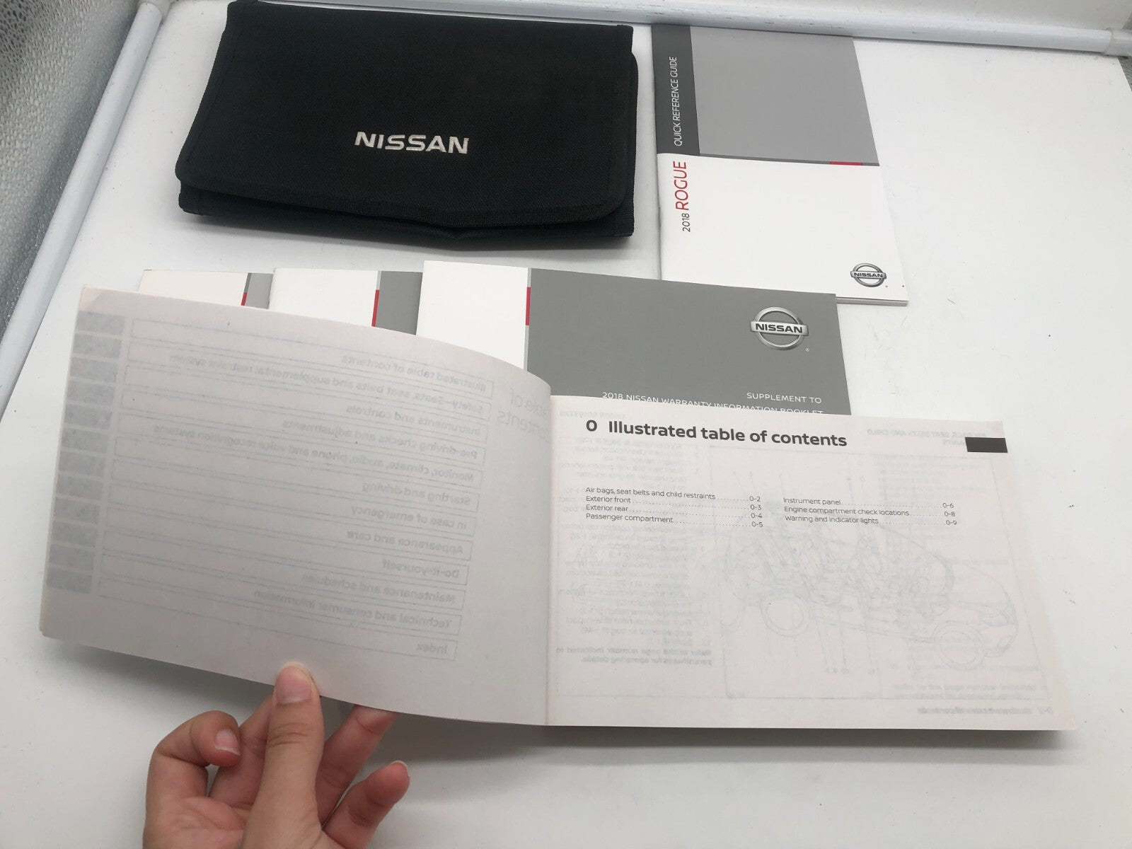 2018 Nissan Rogue Owners Manual Set with Case OEM A03B35058