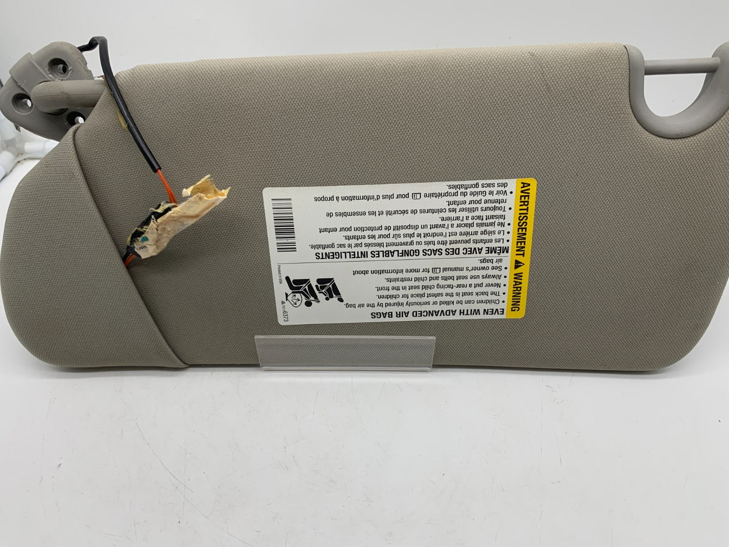 2006-2011 Buick Lucerne Passenger Sun Visor Gray Illumination OEM A01B48006