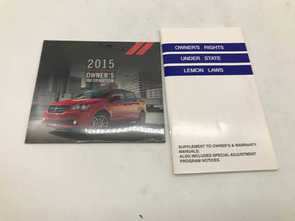 2016 Dodge Grand Caravan Owners Manual Set with Case OEM A03B50076