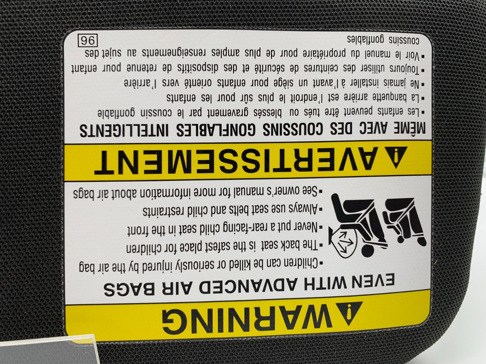 2015-2021 Subaru WRX Driver Sun Visor Black Illuminated OEM B04B39029