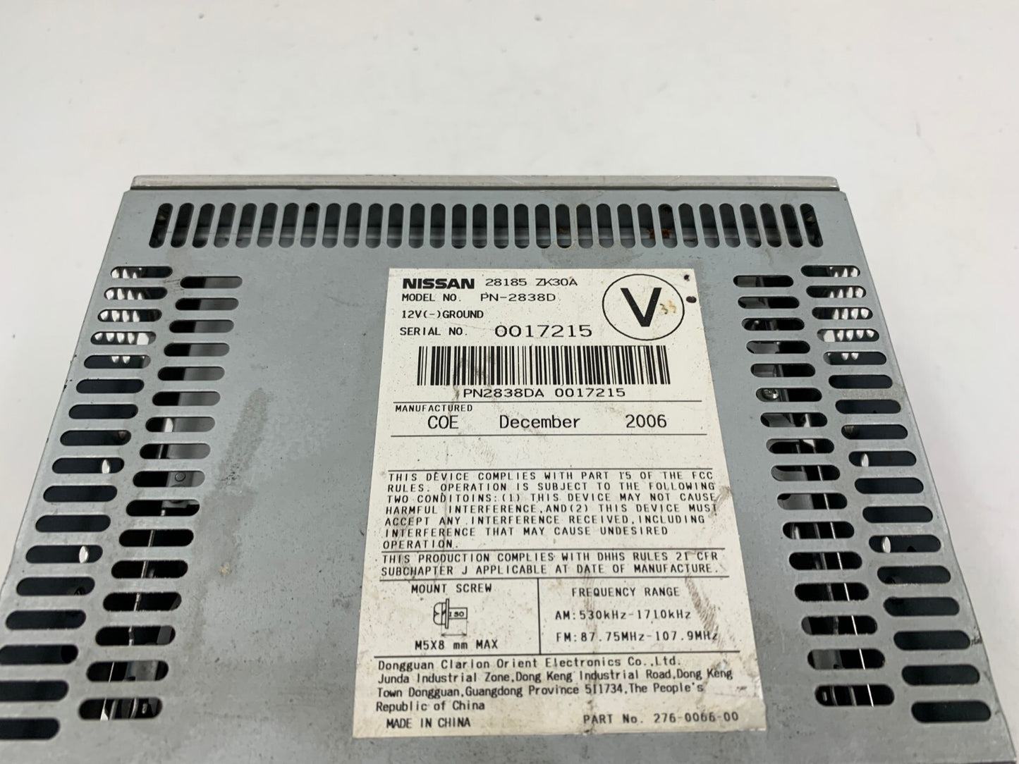 2007 Nissan Maxima AM FM CD Player Radio Receiver OEM A02B52057