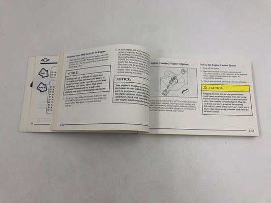 2001 Chevrolet Impala Owners Manual OEM D03B33022