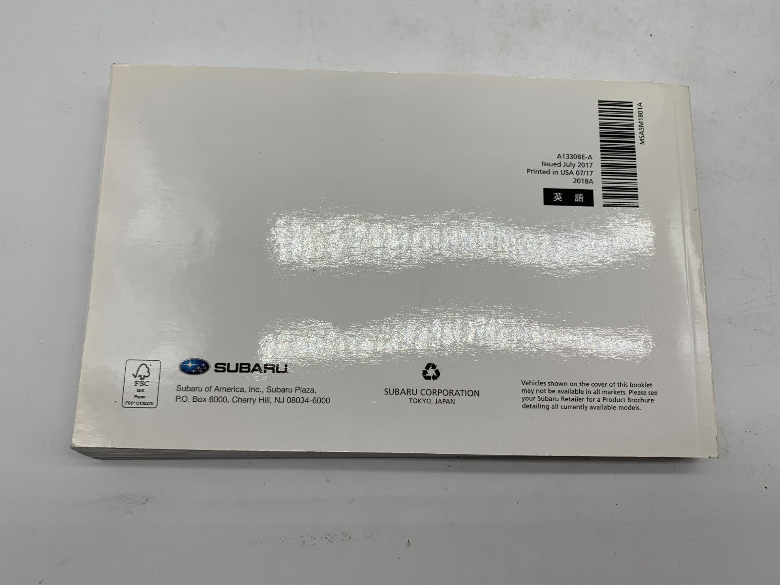 2018 Subaru Impreza Owners Manual Set with Case OEM B04B24004