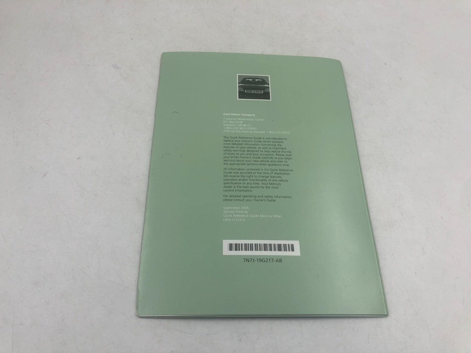 2007 Mercury Milan Owners Manual Set with Case OEM D02B44062