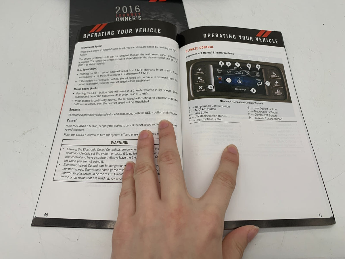 2016 Dodge Journey Owners Manual with Case OEM A03B47006