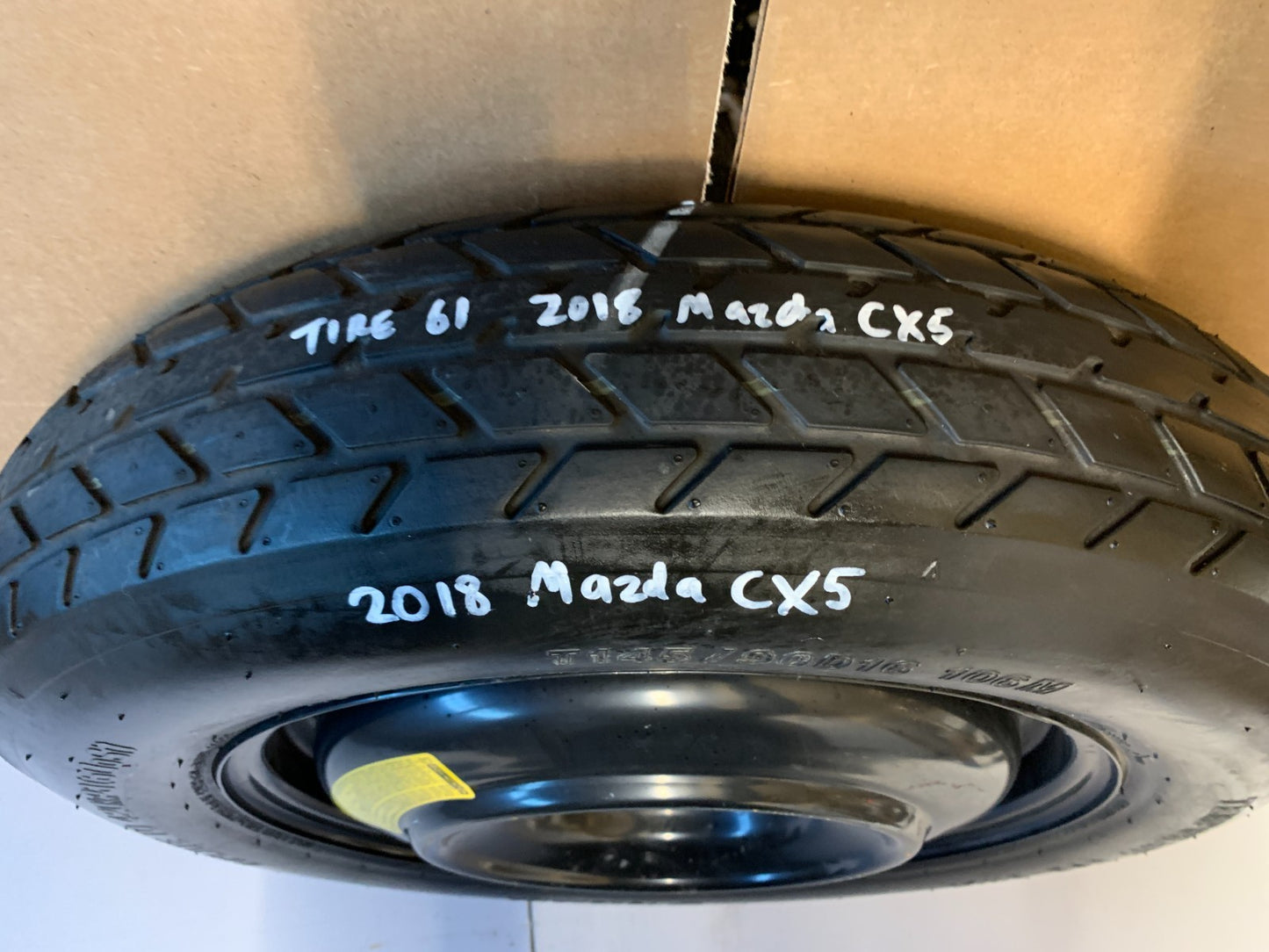 2018-2023 Mazda CX5 CX-5 16" Spare Tire Wheel Compact Donut T145/90D16